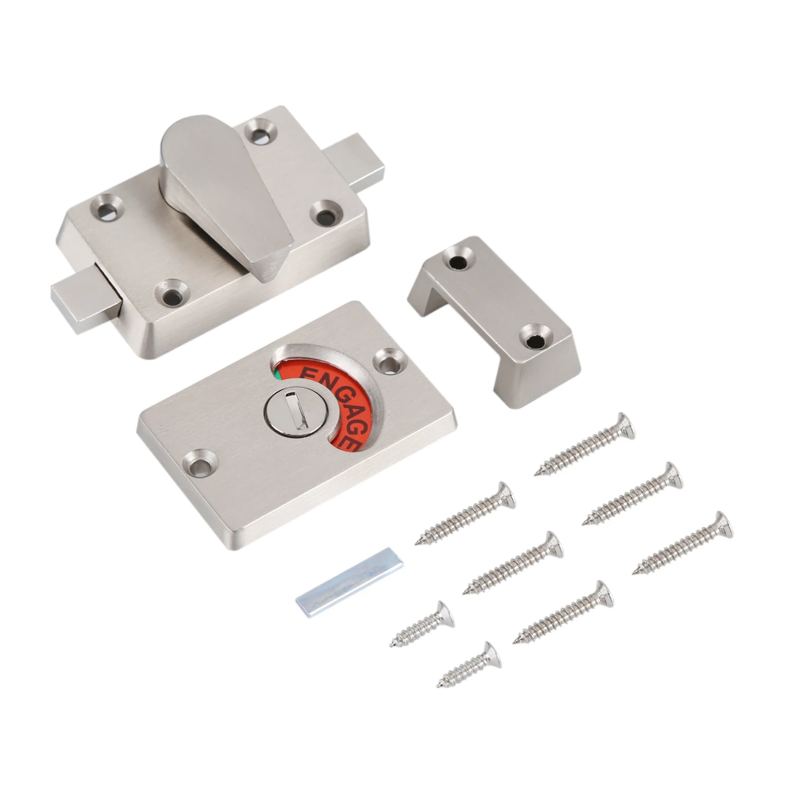 Zinc Alloy Indicator Privacy Bolt Door Lock Vacant Engaged Screws for Bathroom Toilet Latch Indicating Lock
