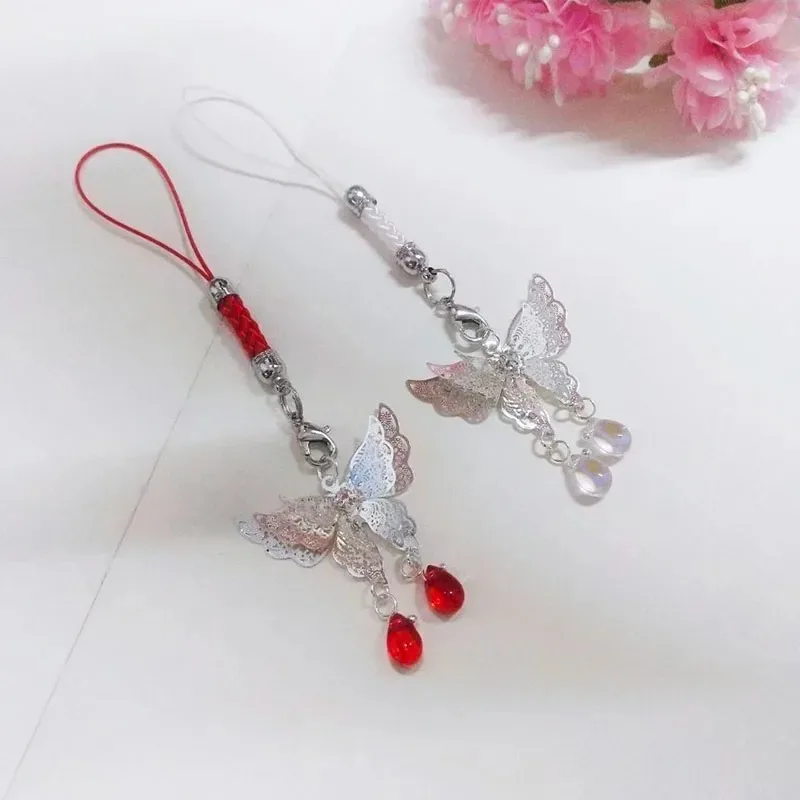 

Anime Tian Guan Ci Fu Cosplay Keychain Heaven Official's Blessing Hua Cheng Xie Lian Butterfly Pendant Phone Chain Keyrings Gift