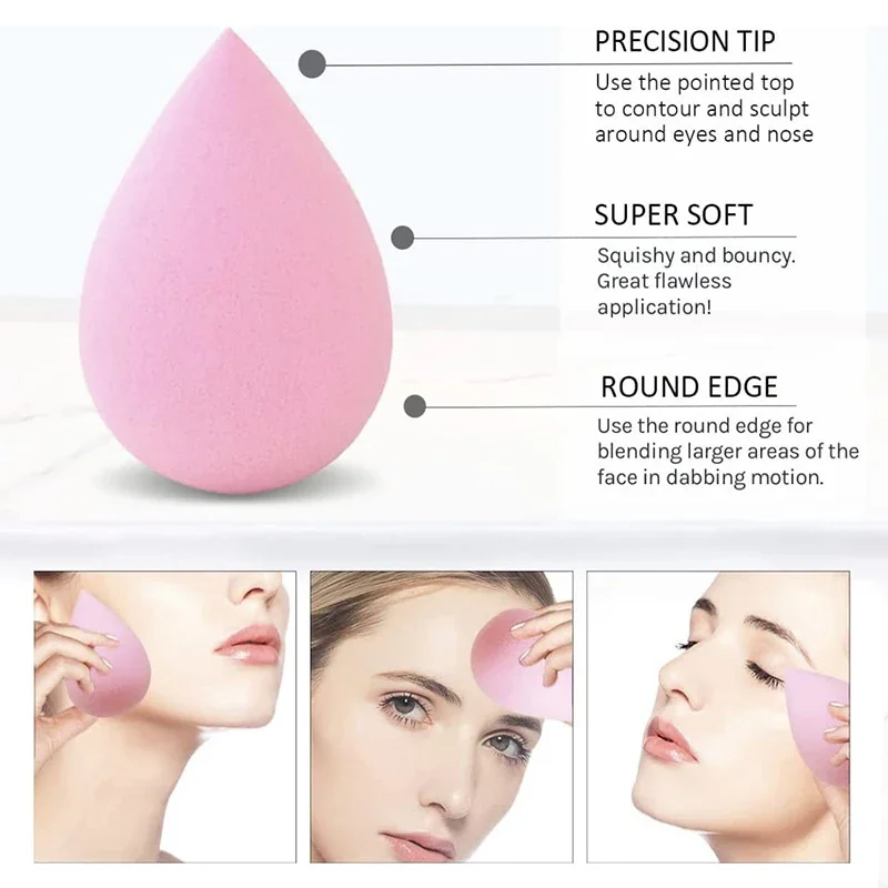 1-Pack Waterdrop Beauty Sponge - Christmas Party Essential for Airbrush Blending & Travel Makeup reusable cotton pads