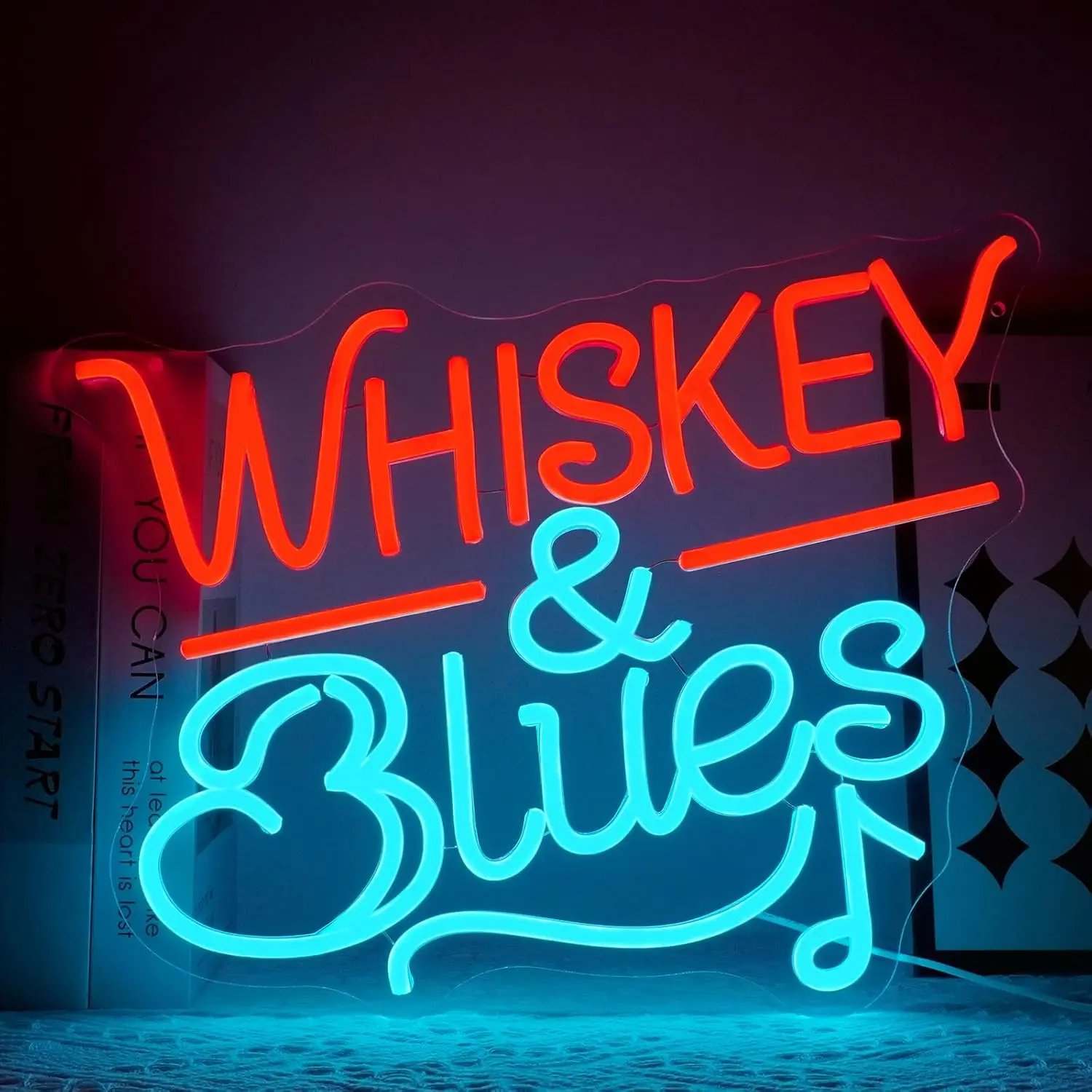 

Виски и блюз Неоновая вывеска USB с регулируемой яркостью Светодиодный неоновый свет для мужского пещерного паба Живой дом Клуб Бистро Домашний бар Украшение вечеринки Подарок