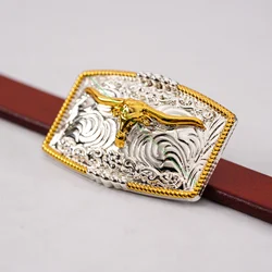 5pc 46*30mm AMERICAN WESTERN TEXAS COWBOY COWGIRL BULL HORN TACK GOLD SILVER LONGHORN ROPE HORSE SADDLE Leather Craft CONCHO SET