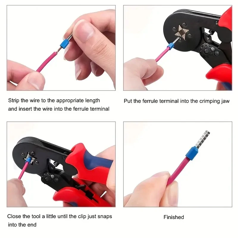 Imagem -06 - Fio Virola Crimping Tool Kit Crimper Alicate Auto-ajustável Ratchet Tool Grupo End Virules 1200 Pcs