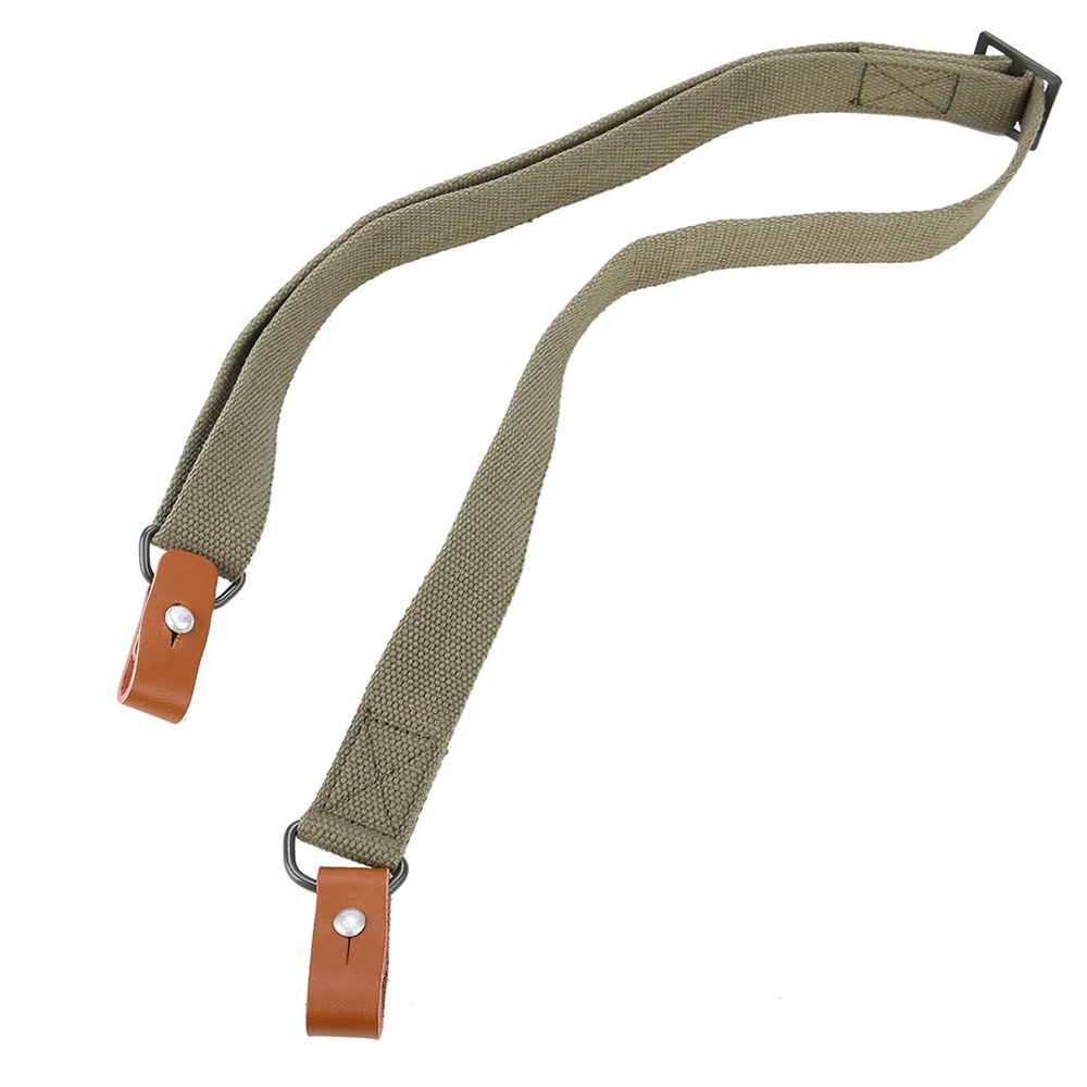 Outdoor Hunting Shooting Rope With Cowhide Gun Rope Technique Adjustable Belt Multifunction Double-Point Lanyard