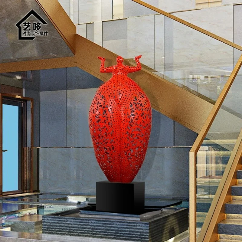 

metal sculpture abstract woman body art decoration floor figure ornament