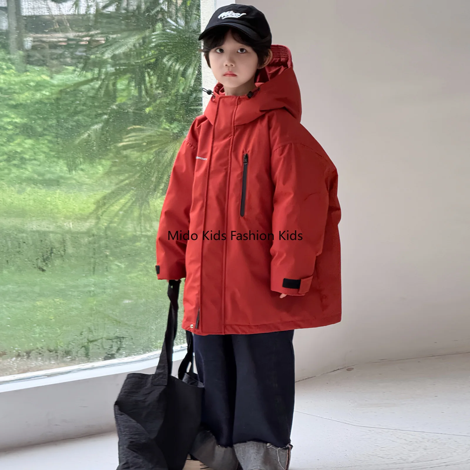 

Детская рабочая одежда, пуховик, новая корейская водонепроницаемая куртка для мальчиков и девочек для больших детей, утолщенная белая утиная пуховая куртка