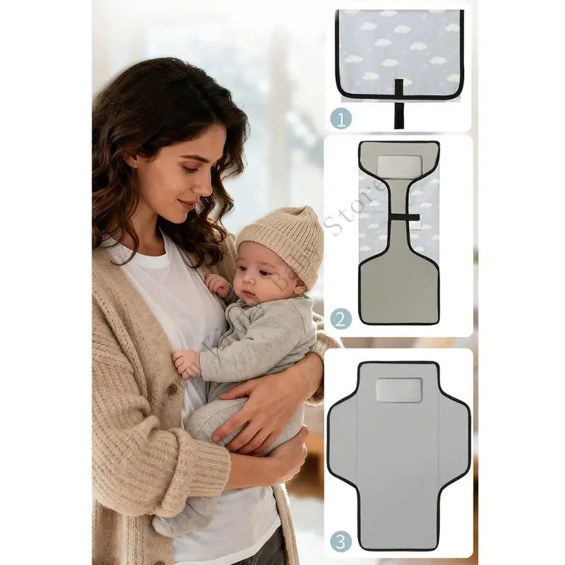 وسادة تغيير حفاضات الأطفال المحمولة المقاومة للماء من XXFE، قابلة للطي، تصميم مضغوط ناعم، حصيرة تغيير حفاضات ناعمة للاستخدام #5