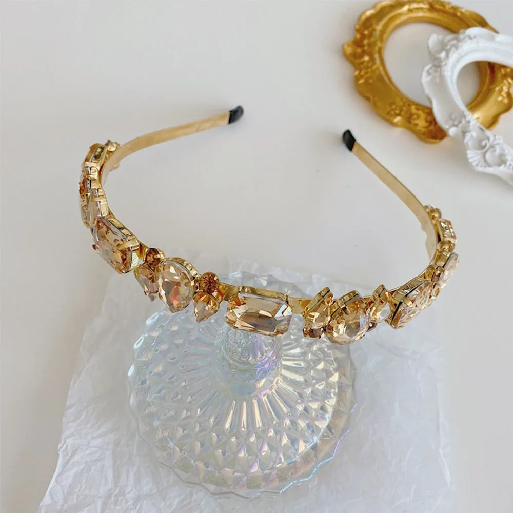 

Универсальная повязка для волос из тонкого бокового сплава со стразами и кристаллами для невесты, повязки на голову со стразами, аксессуары для волос, головные уборы