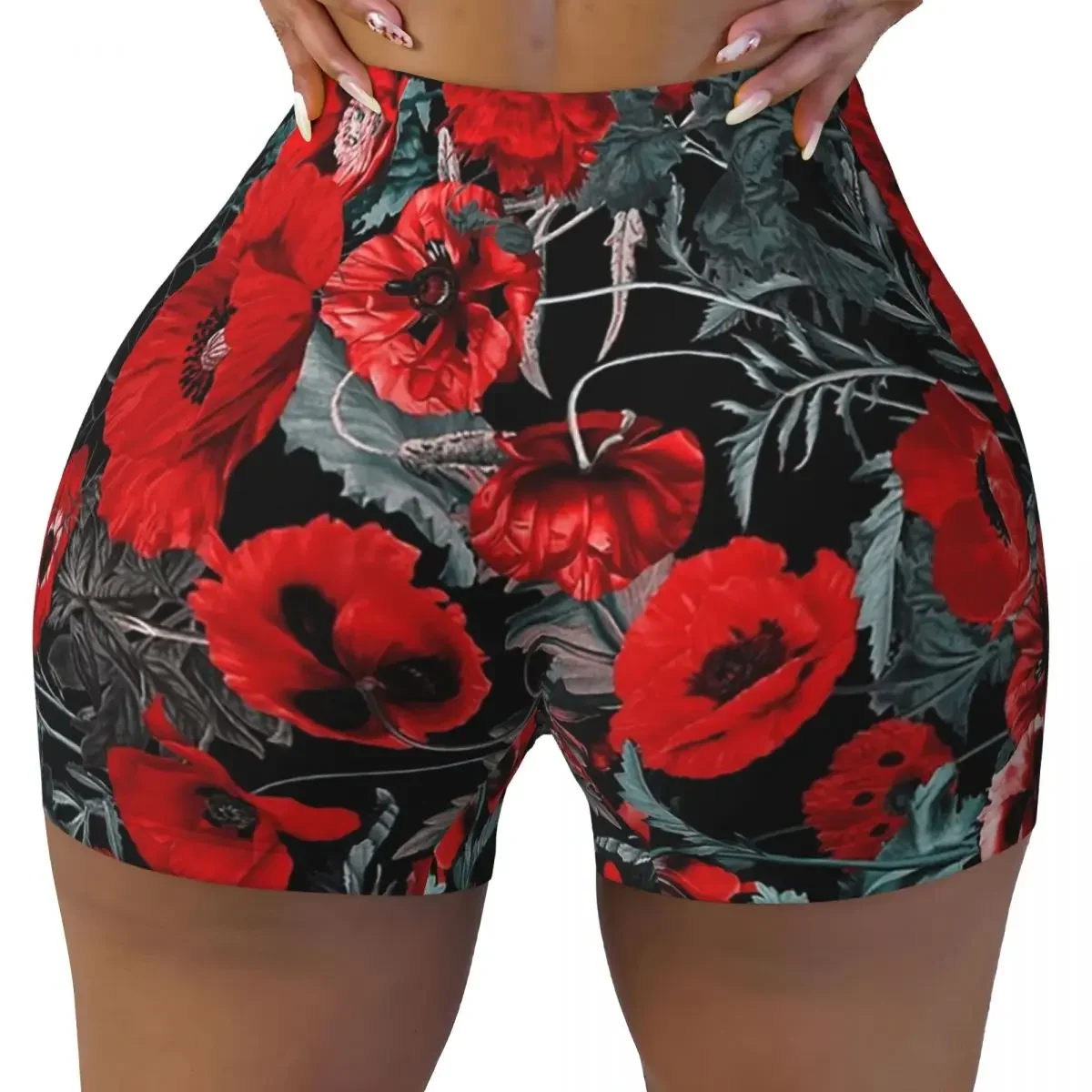 Custom Poppy Gard Women Gym Workout Running Shorts Athletic Volleyball Biker Yoga Shorts