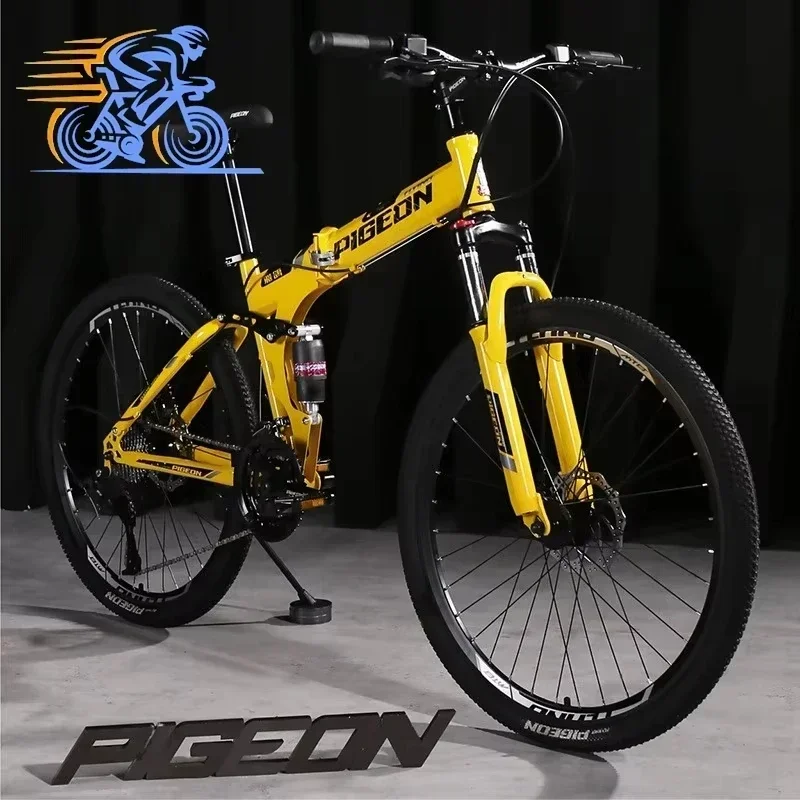 Dual Shock Absorption Bicycle Mountain Bike Men's Folding Bike Teenagers Middle School Students Women Road Adults Camping bike