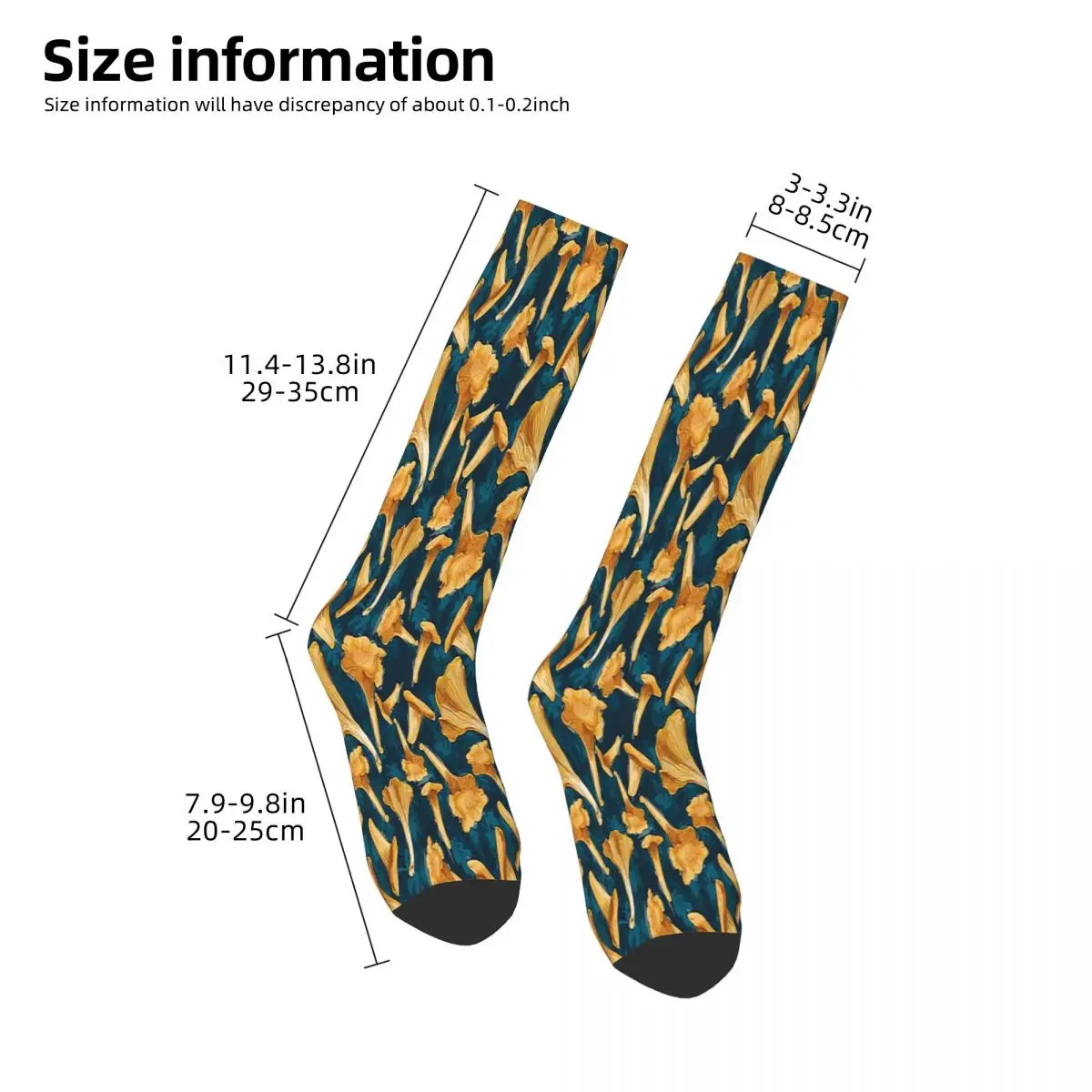 Golden Yellow Chanterelle Mushrooms Socks Harajuku Sweat Absorbing Stockings All Season Long Socks for Unisex Christmas Gifts