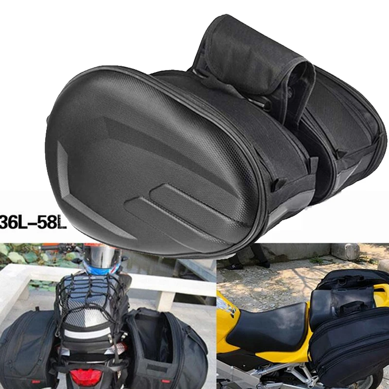Schwarz 36-58l Motorrad Sattel taschen wasserdicht Roller Heck gepäck Koffer Sattel tasche Motorrad Seiten helm Reit reisetaschen – Detail 10
