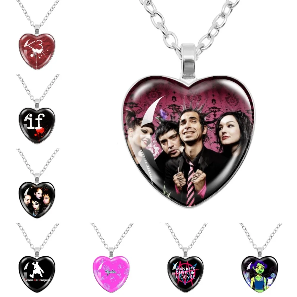 FRANKENSTEIN MÄDCHEN Msi Mindless Self Indulgence Jamie Hewlett Glas Cabochon Herzförmige Anhänger Halskette Modeschmuck