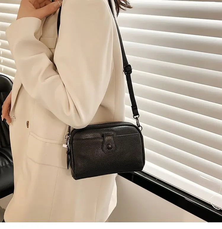 Frauen Aus Echtem Leder Schulter Tasche Neue Casual Weibliche Kleine Umhängetaschen Für Frauen Tasche Handy Tasche Tag Kupplungen – Detail 13
