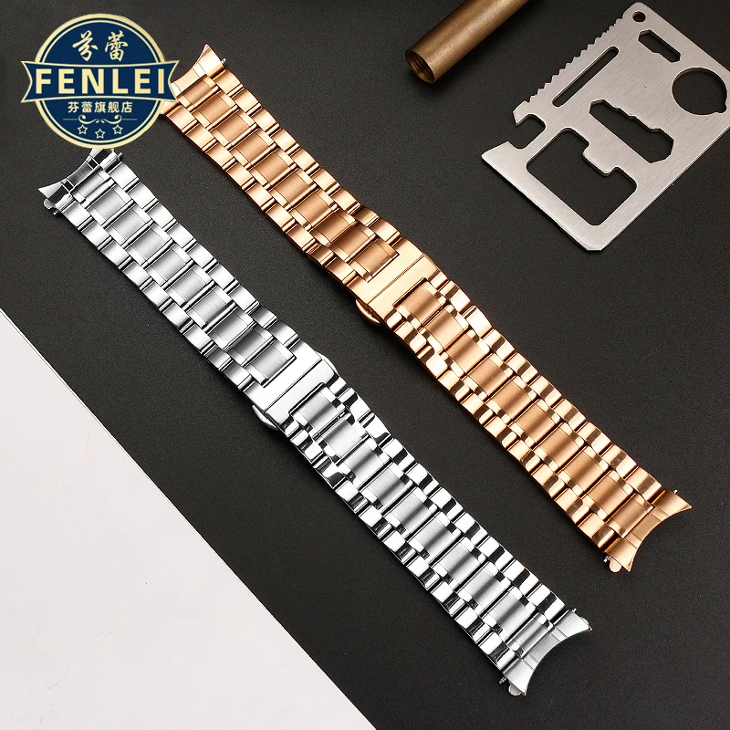 For Citizen BN0193 BN0190 CA0718 stainless steel WatchBand Curved Bracelet Men's Stainless Steel Watch Strap 22mm Arc Steel Band