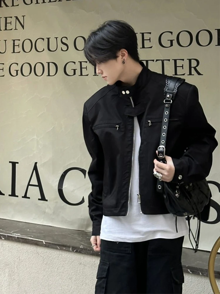 

Bla oulder Pad ort Jaet Men's Spring Autumn Sle American High Street Trend Pilot Jaet CleanFit Long Sve Youth