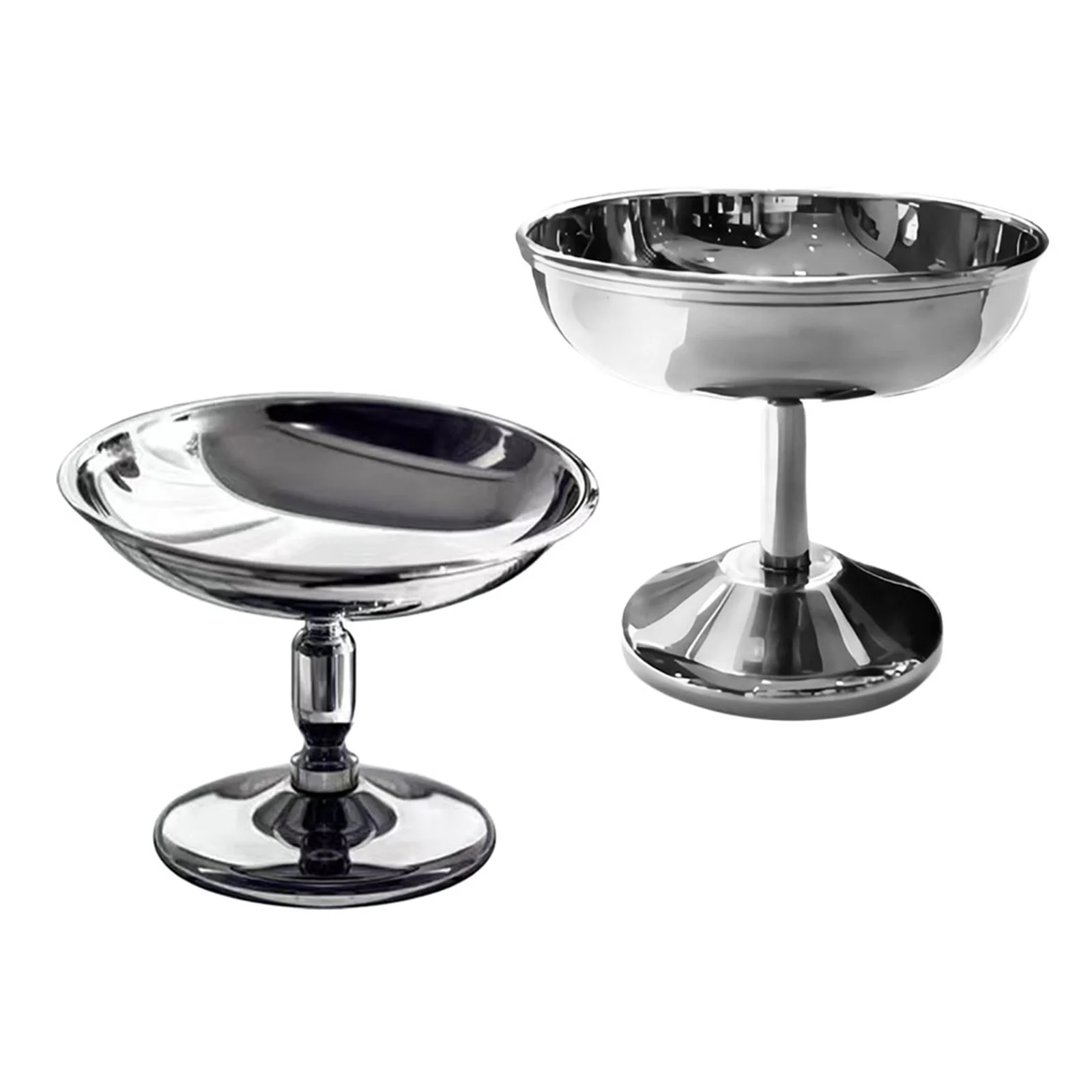 

2Pcs Stainless Steel Dessert Cups Stylish Modern Design for Home Party Ice Cream Yogurt Pudding Fruit Snack Bowl Reusable