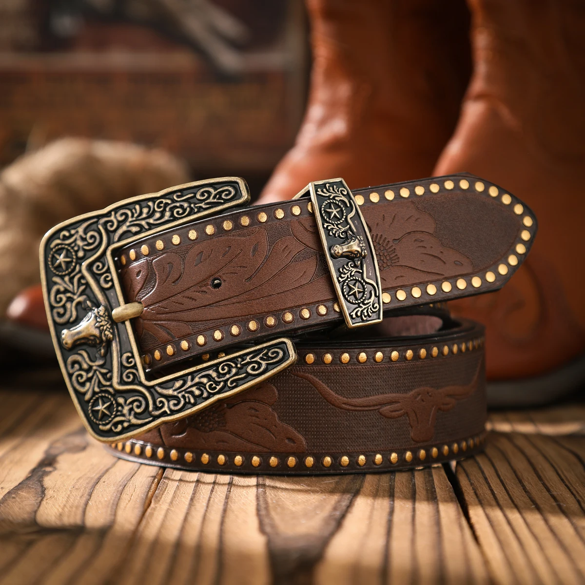1pc PU Belt Suitable for Both Men and Women, Combining the Style of Western Denim and Retro, Is Perfect for Daily Casual Outings