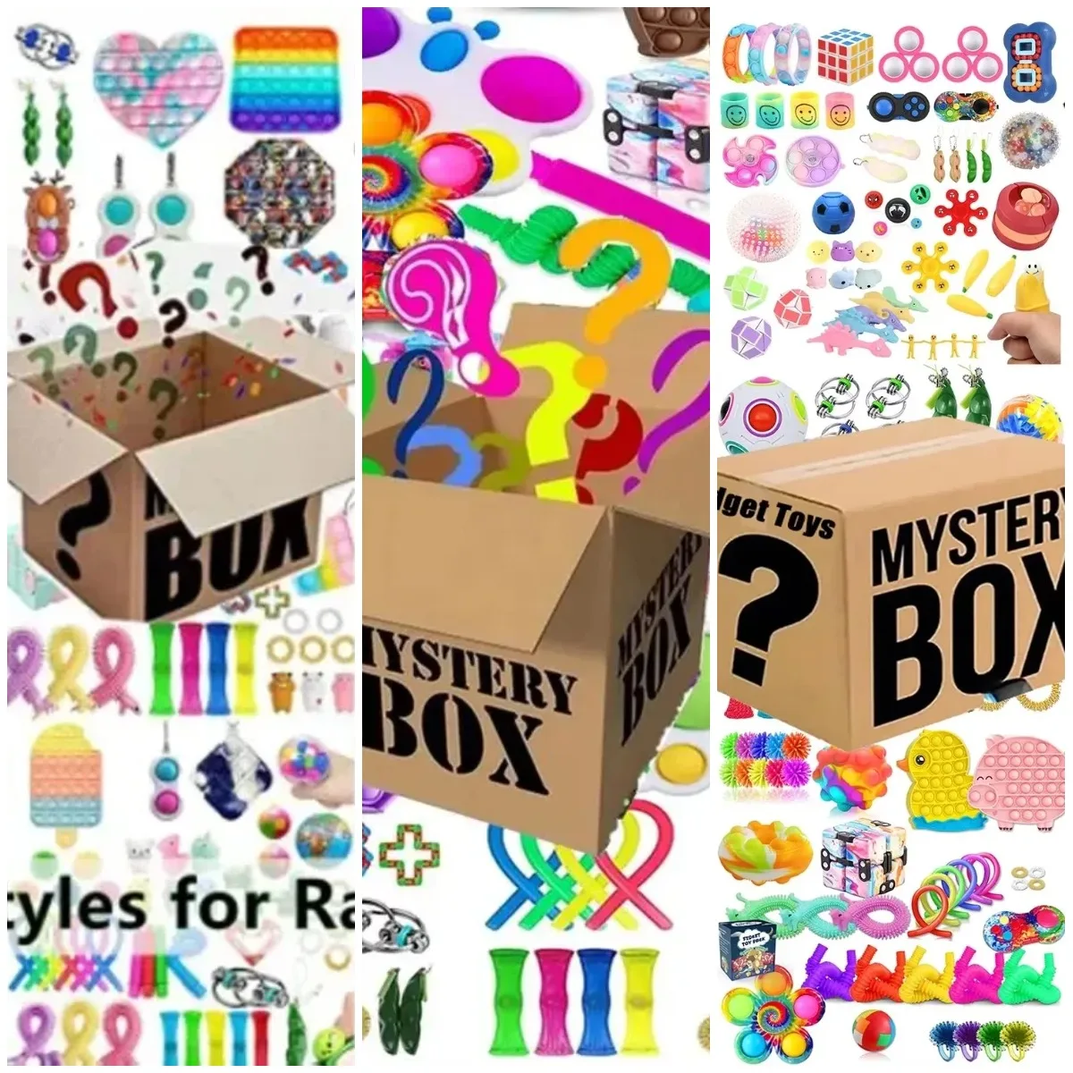 

6-50pcs Random Fidget Toys Mystery Gifts Pack Surprise Box 300 Different Fidget Set Antistress Relief Toys for adult