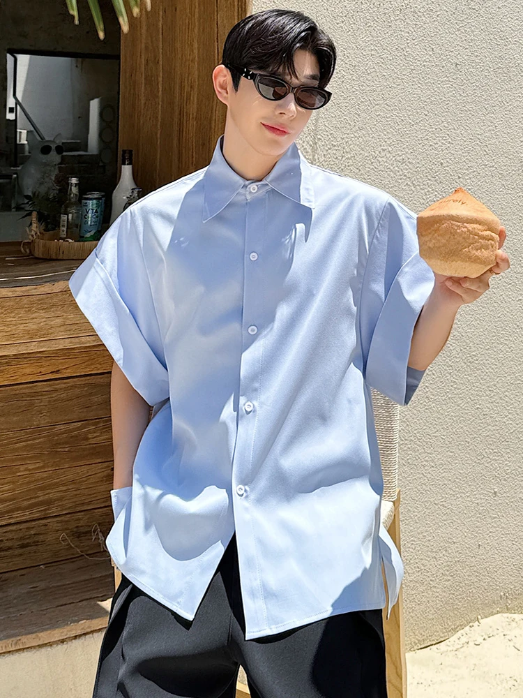 LUZHEN Niche Design Stylish Short Sleeve Shirts Original Fashion Elegant Handsome Korean Clothing Men Casual Blouses Tops LZ4028