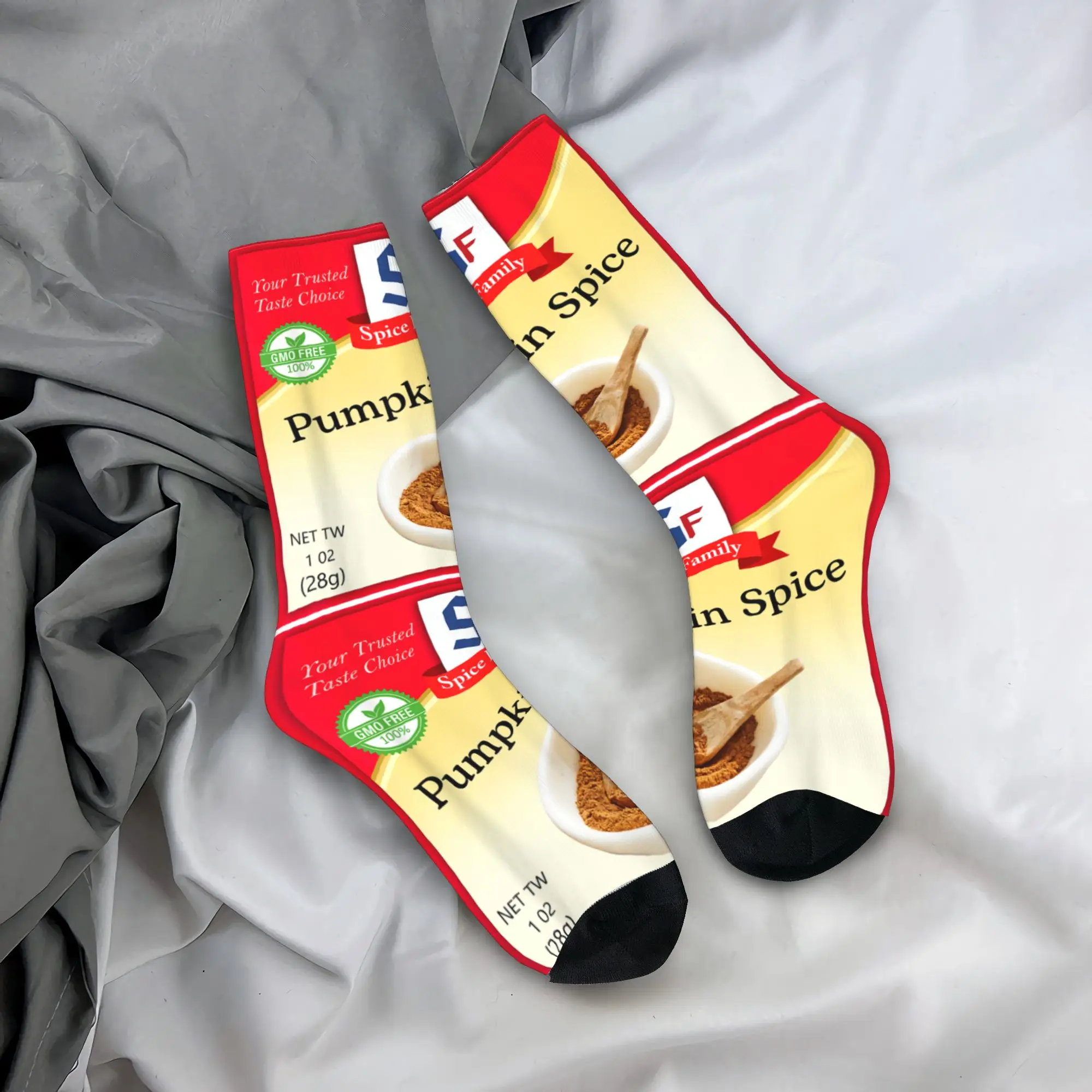 

Костюм приправ с тыквой и специями, праздничные костюмы со специями, носки, чулки с графическим рисунком, нескользящие мужские носки, осенние готические уличные носки