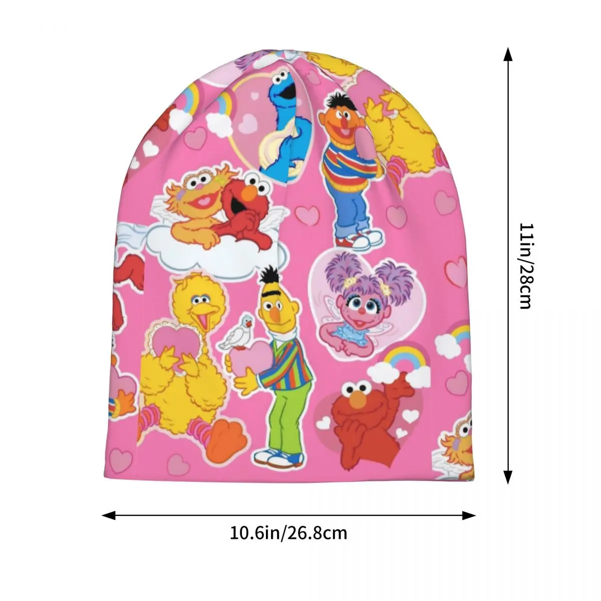 Sesame Street Cartoon Bonnet Hats Hip Hop Street Skullies Beanies Hat Friends Unisex Spring Dual-use Cap