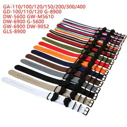 Nylon Canvas Watchband for Casio G-Shock GA-110/100/120/150/200/300/400 GD-100/110/120 DW-5600 DW-6900 Strap Bracelet Wrist Band