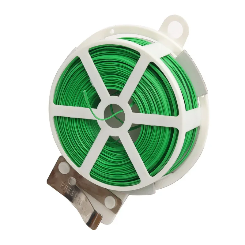 Green Garden Plant Binding Strap Garden Binding Wire 20m 50mm Twisted Strap Cutter Garden Binding Wire