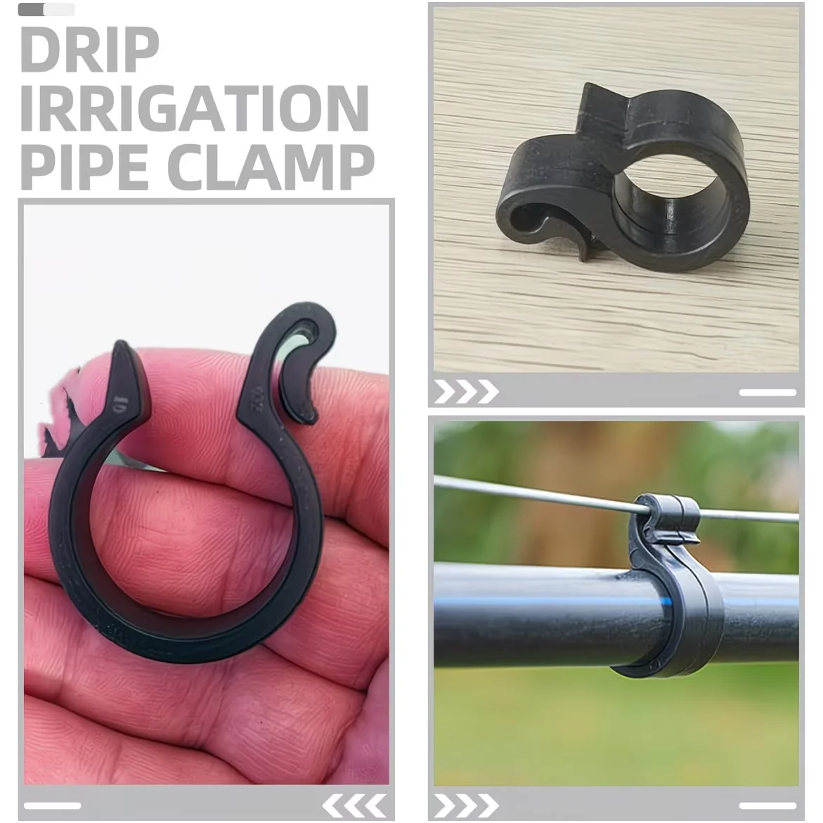 30pcs 20mm Water Pipe Hose Clips Garden Drip Irrigation PE Pipe Fixing Clamps Greenhouse Tube Fasteners Gardening Accessories