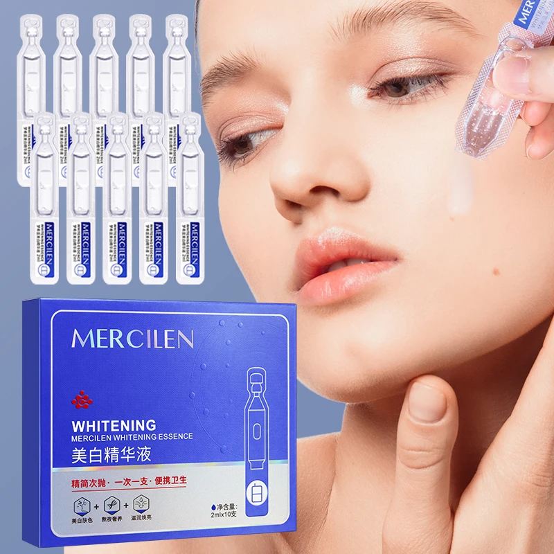 Mercilen Serum 2Mlx10 Bottles, Contains Hyaluronic Acid and Arbutin to Moisturize and Brighten Facial Skin, Making Skin Look Younger, Suitable for All Skin Types, Travel-Sized Skincare Product
