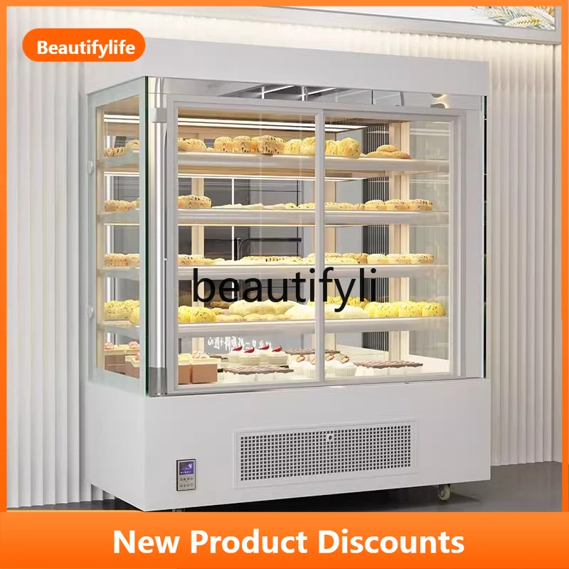 خزانة الكيك العمودية التجارية المبردة بالهواء، باب مفتوح من الأمام، خزانة عرض مبردة لحفظ الفاكهة الطازجة