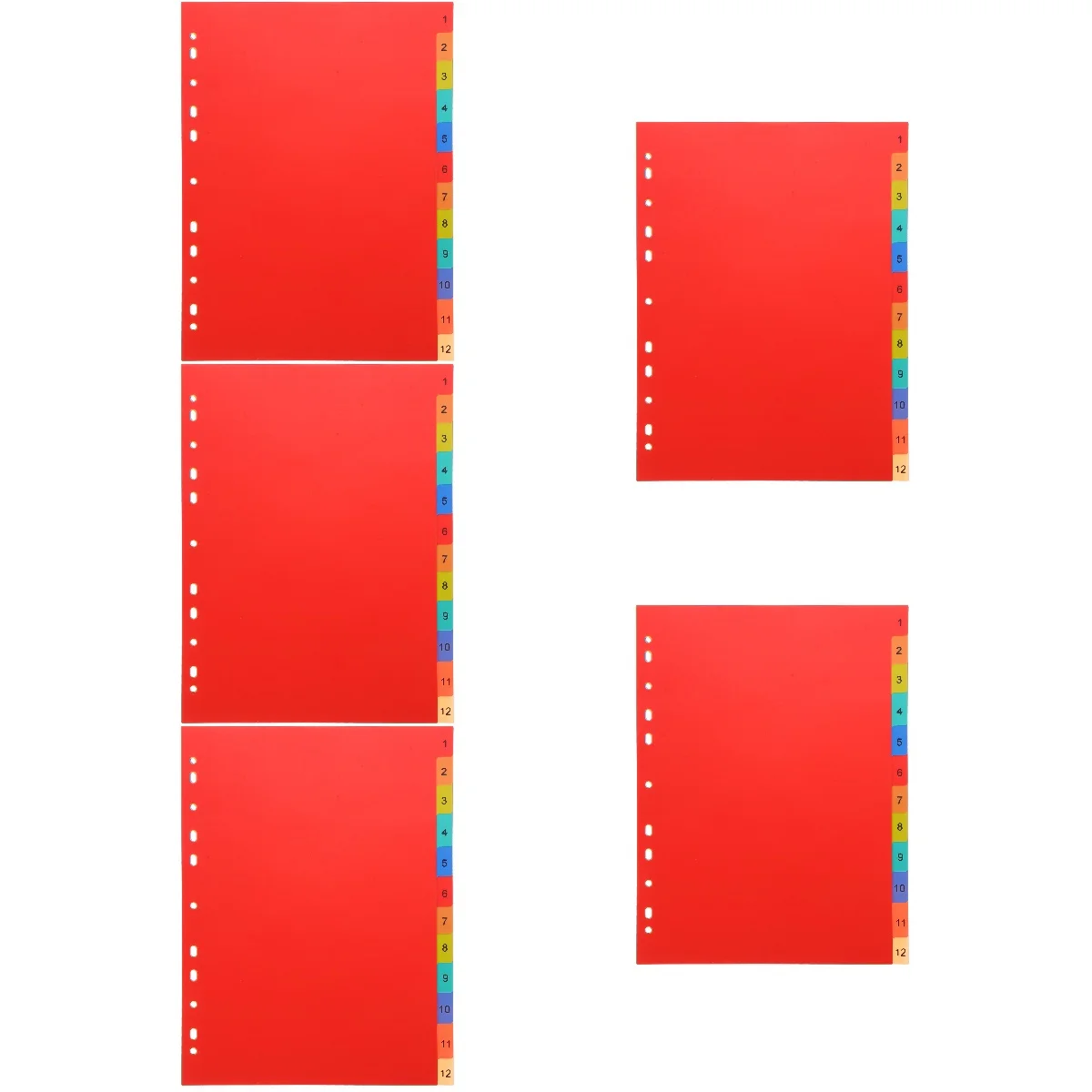 5 stuks 5-pack paginaverdelers met tabbladen scheiders bindmiddel afneembare notebookaccessoires esthetisch