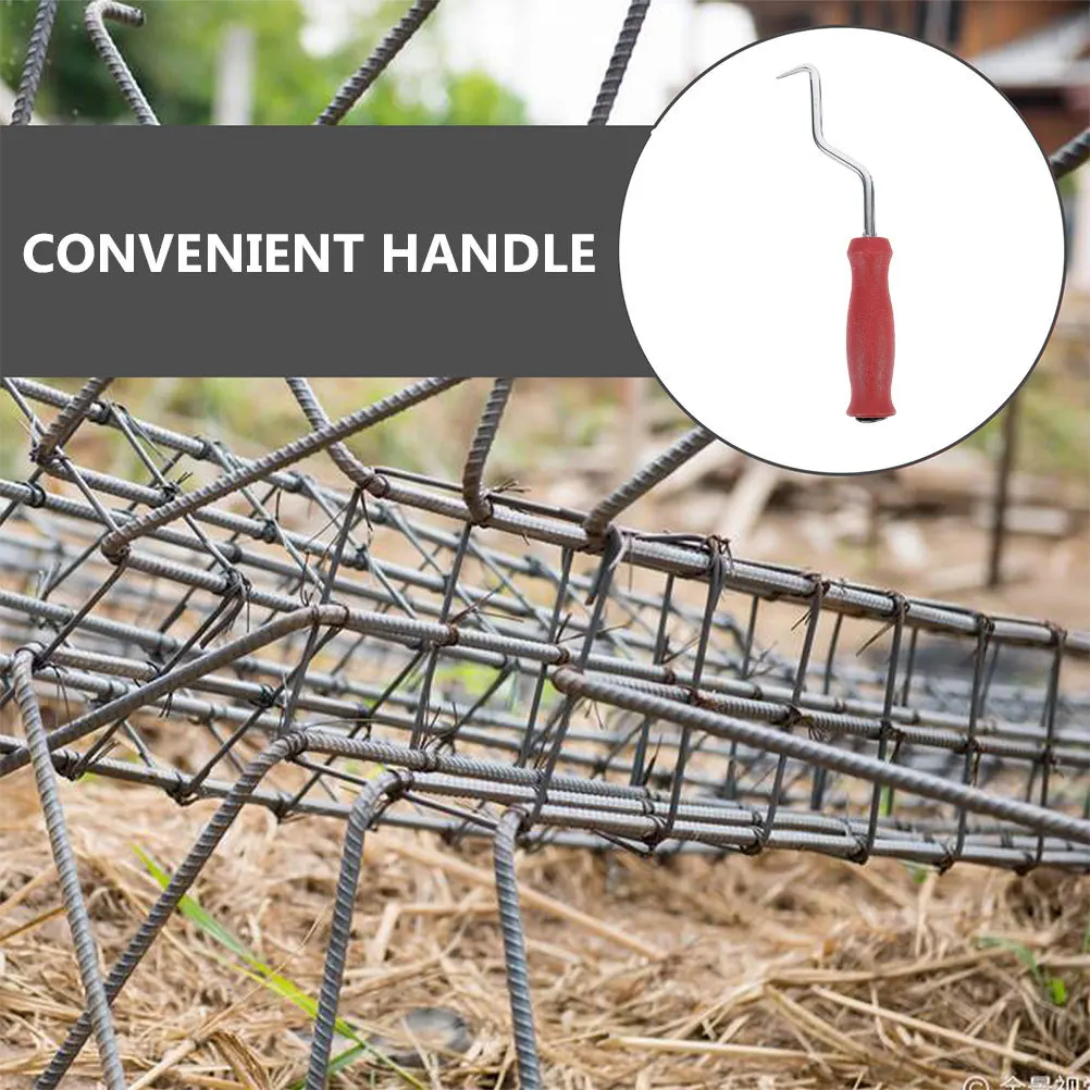 

1pcs Tie Tool Curved Steel Wire Hook Plastic Handle For Construction Site Rebar Fastening Heavy Duty Rebar Hook Hand Tool