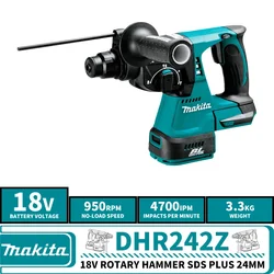 Makita DHR242Z LXT Brushless Cordless 24MM Rotary Hammer 18V Lithium Power Tools Hammer Impact Drill 4700IPM SDS PLUS