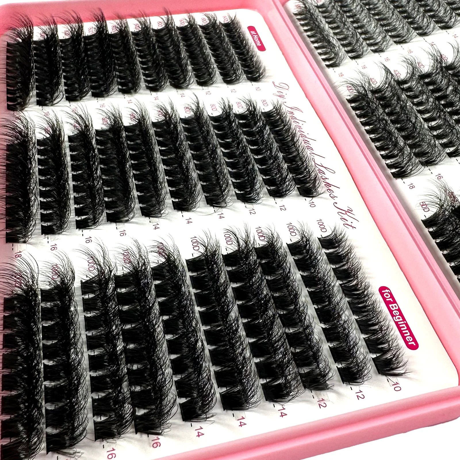 570Ps DIY 5D Fluffy Lash Clusters 60D 80D 100D Thick Eyelash Clusters D Curl Wispy Individual Lashes 10-18mm Eyelash Extension