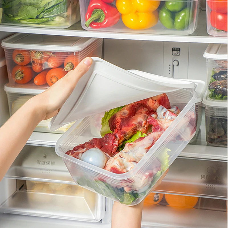 Frozen Meat Preservation Box Refrigerator Food Retain Freshness Transparent Storage Jar Home Kitchen Vegetable Storage Organizer