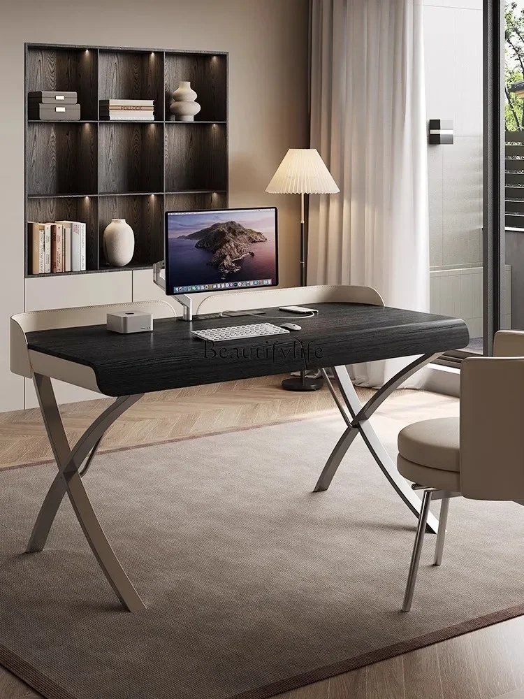 

XX39American solid wood desk light luxury modern living room wabi sandy wind large board home Italian style