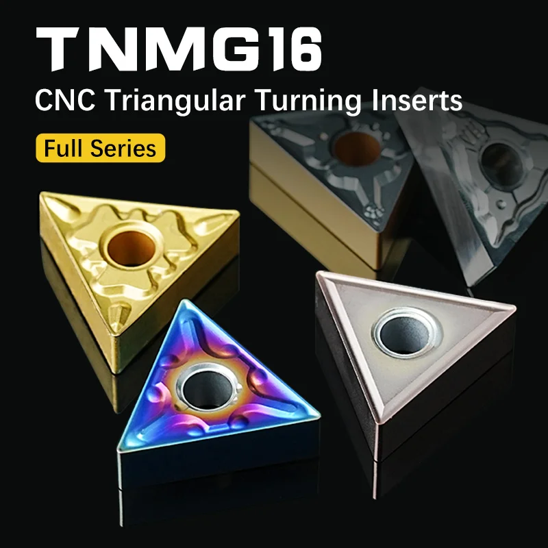 Carbide External Turning Tool Carbide Insert Tnmg160404 160408 Triangular Tnmg R-s L-s Blade Cortador de Aço Inoxidável Torno Cnc 10 Pcs
