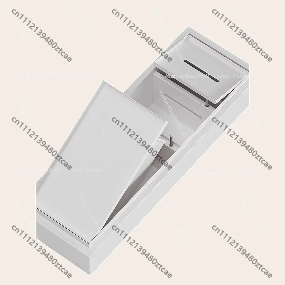 2025 Upgraded Recessed Trash Can, Wall Mounted Stainless Steel Bin with Tissue Box, Space Saving for Bathroom