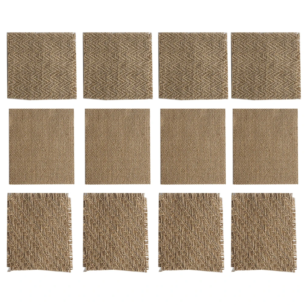 

12 Pieces Linen Coaster Set Vintage High Quality Practical Decorative Cup Mats Jute Coaster Home Party Wedding Photography Props