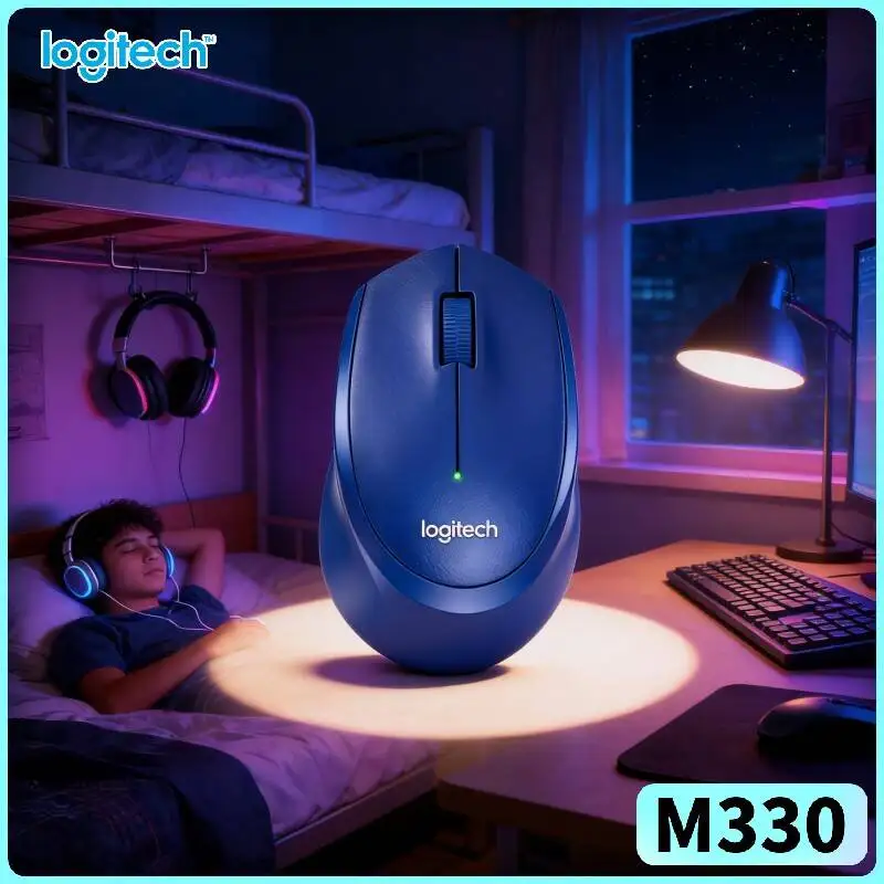 

Беспроводная мышь Logitech M330: эргономичная, бесшумная, 2.4G, с USB-приемником, стабильная, надежная, тонкая – для дома, офиса, учебы, ноутбука, рабочего стола