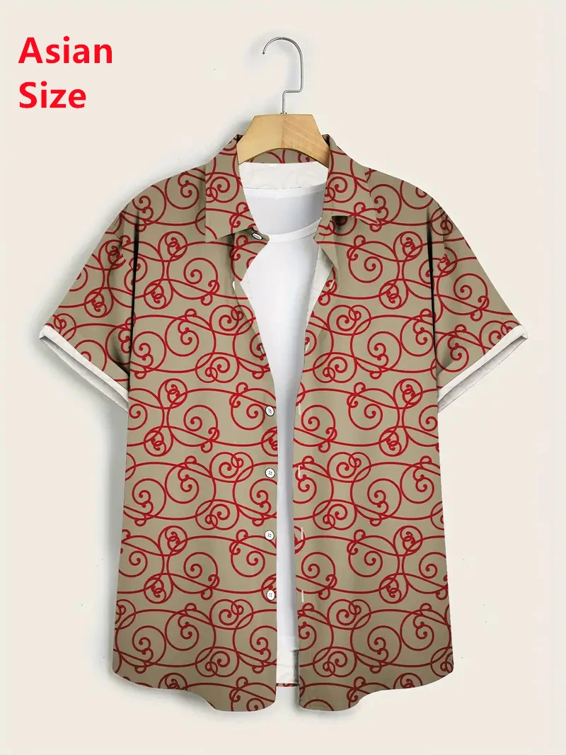 Men's Fashion Summer Hawaiian Shirt Cool 3d Print Cozy Casual Button Man Shirts Short Sleeve Beach Oversized Shirts Clothes