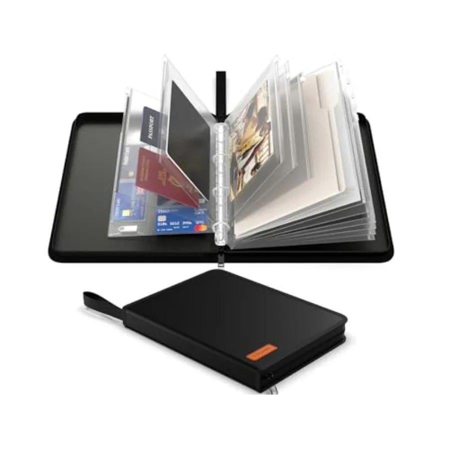 

Important Document Organizer Zipper BinderFireproof Document Bag for Birth Certificate Protector Waterproof Bill Organizer in C