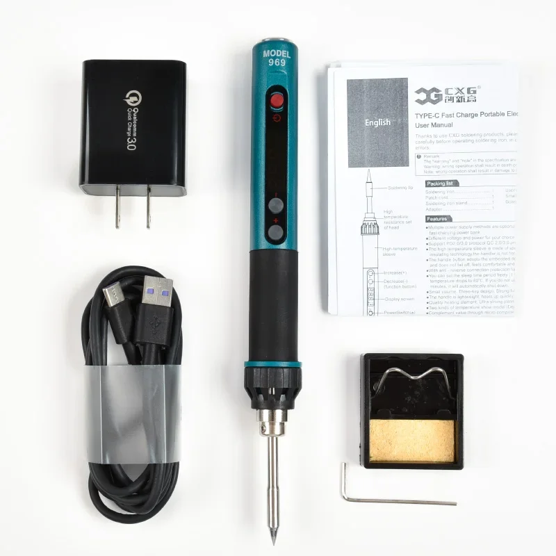 CXG 969 Portable Soldering Iron USB Power Supply Constant Temperature CNC Sleep Welding Repair Digital Adjustable Electric Iron