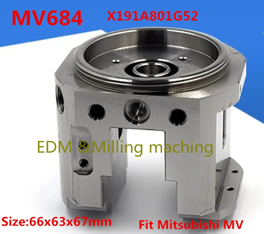 

CNC Wire EDM MV684 66x63x67mm X191A801G52 Steel Fixing Guide Seat For MITSUBISHI MV Upper Machine Head Part