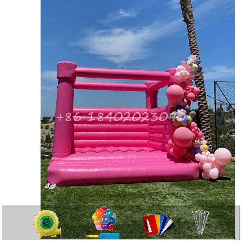 

Надувной батут-замок для свадьбы, мини, синий, тематический, розово-белый, для двора