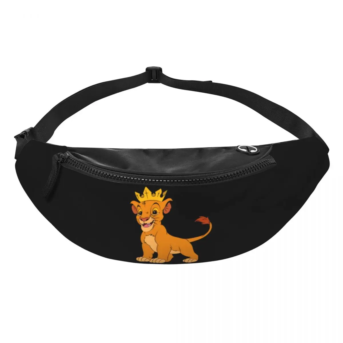 Riñonera personalizada con dibujo de león K-Kings para hombre y mujer, bolso cruzado para viaje, senderismo, bolsa para teléfono y dinero