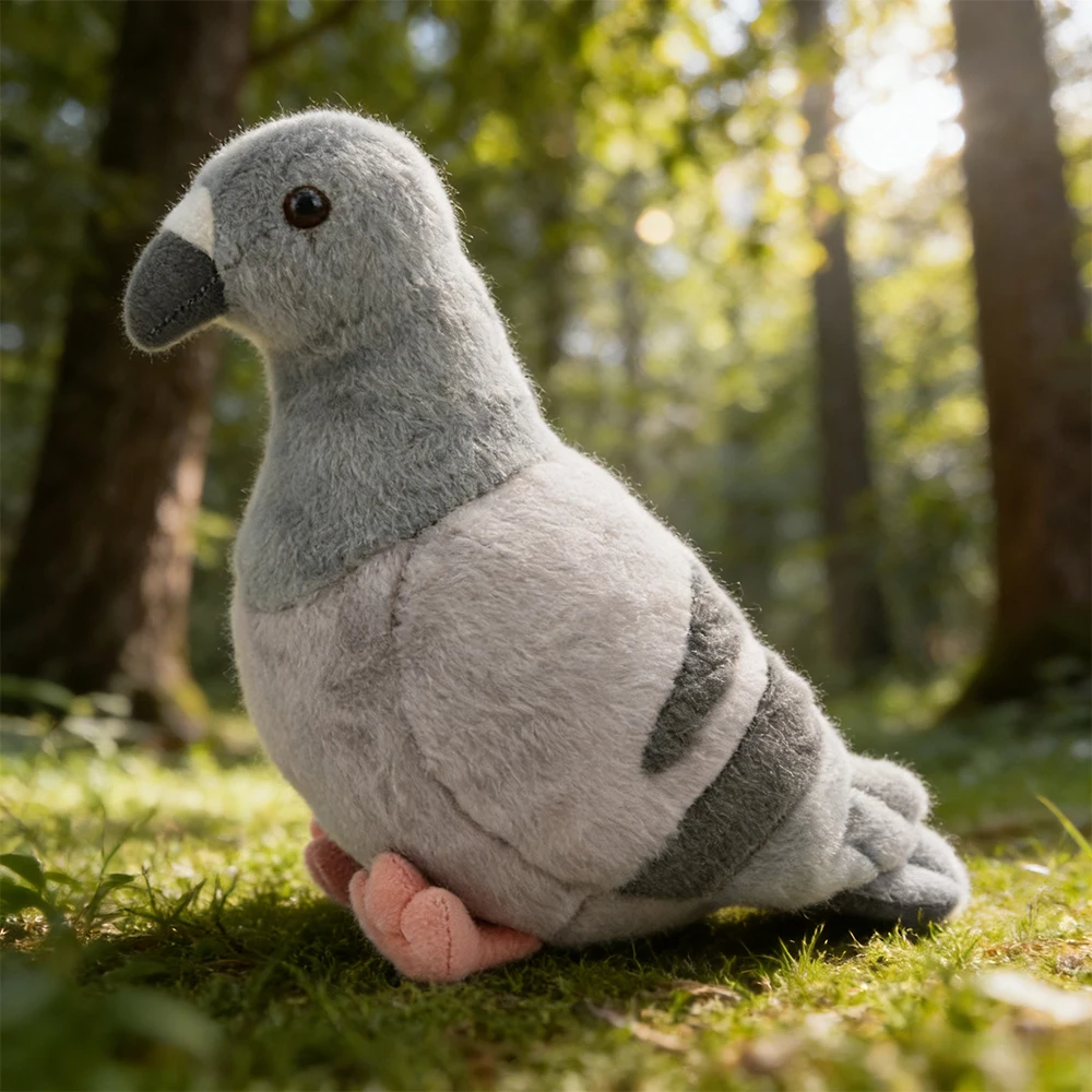 Realistische Tauben-Plüschtiere, hochwertig, weich, lebensecht, grauer Hügel, weiße Tauben, Vögel mit Augen, Feder, Heimdekoration, Geburtstagsgeschenke