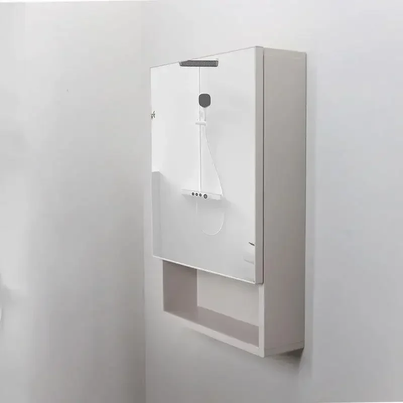 yu-1 Smart Bathroom Mirror Cabinet Aluminum Alloy Lavatory Locker Wall Hanging Mirror Cabinet Bathroom Furniture Armario Baño