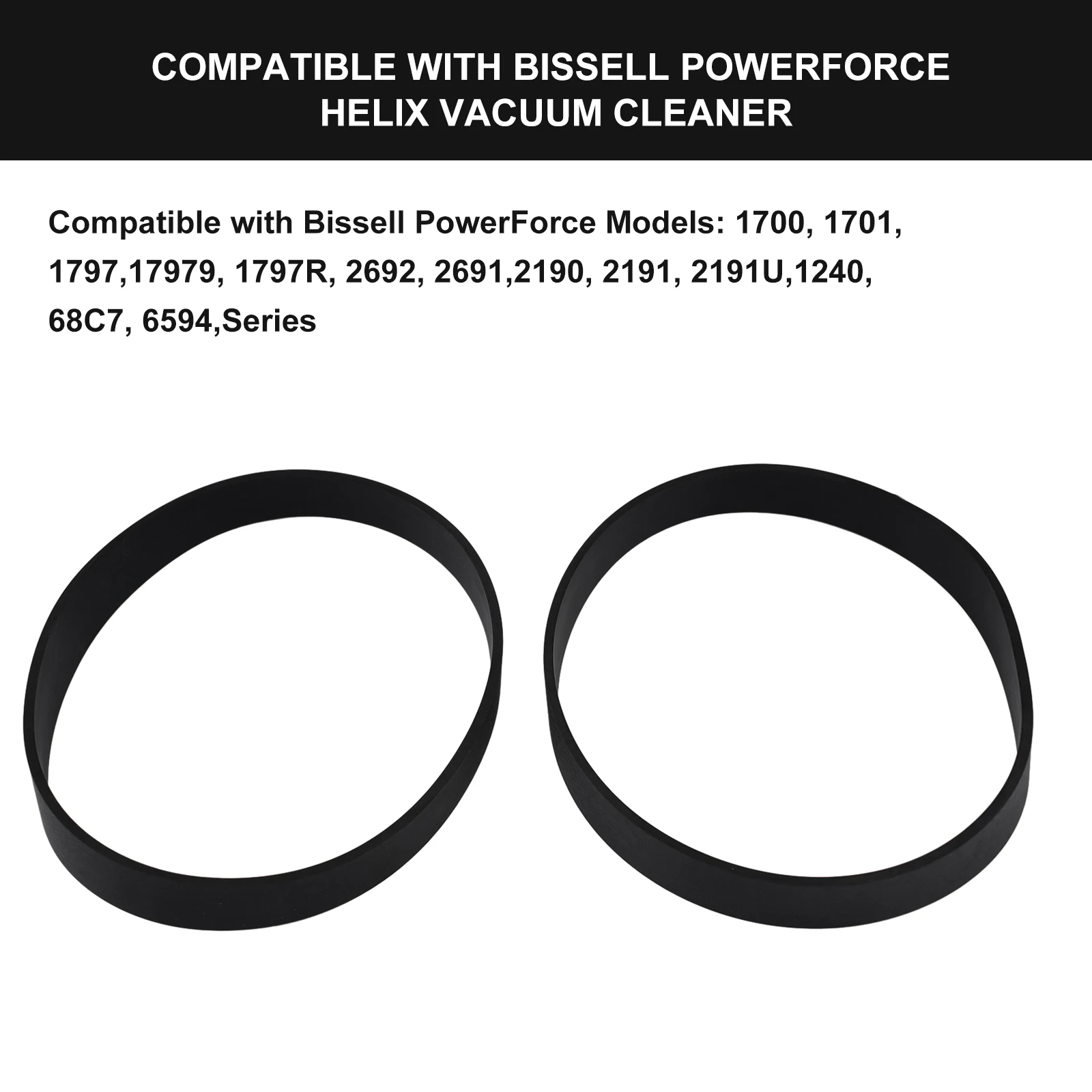 2pcs Belt For Bissell PowerForce Helix 2191U, 2191, 2190H 1700 Vacuum Cleaner Spare Parts Replacement Belts Household Cleaning