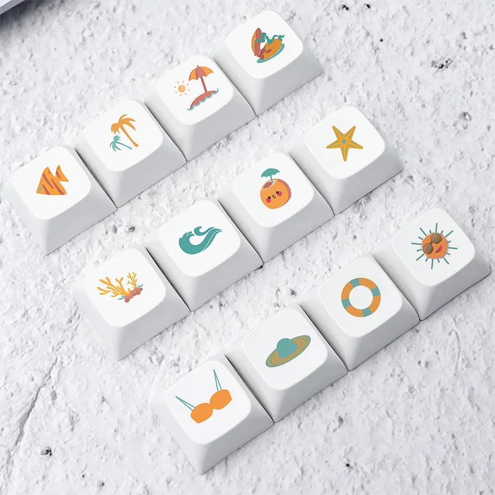 

12pcs/lot 1U XDA PBT Keycaps For Cross Switch Mechanical Gaming Keyboards Thermal Sublimation No Backlit Key Cap